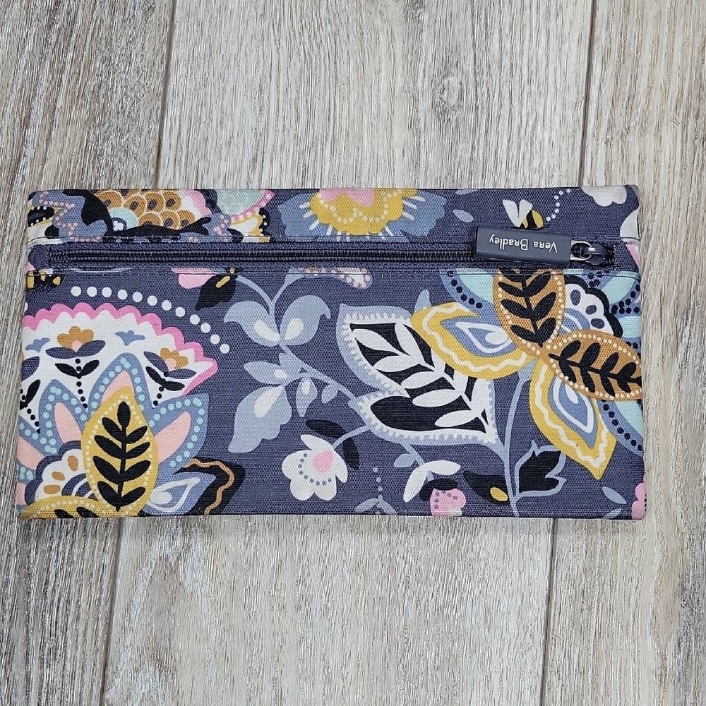 Vera Bradley Gray Floral Pencil PouchHolder
